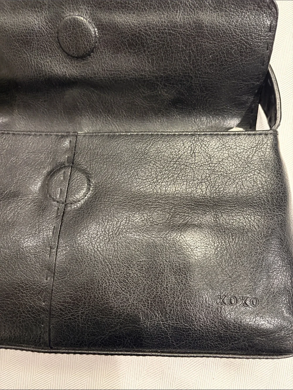 XOXO Black Stud-Trim Faux Leather Shoulder Bag